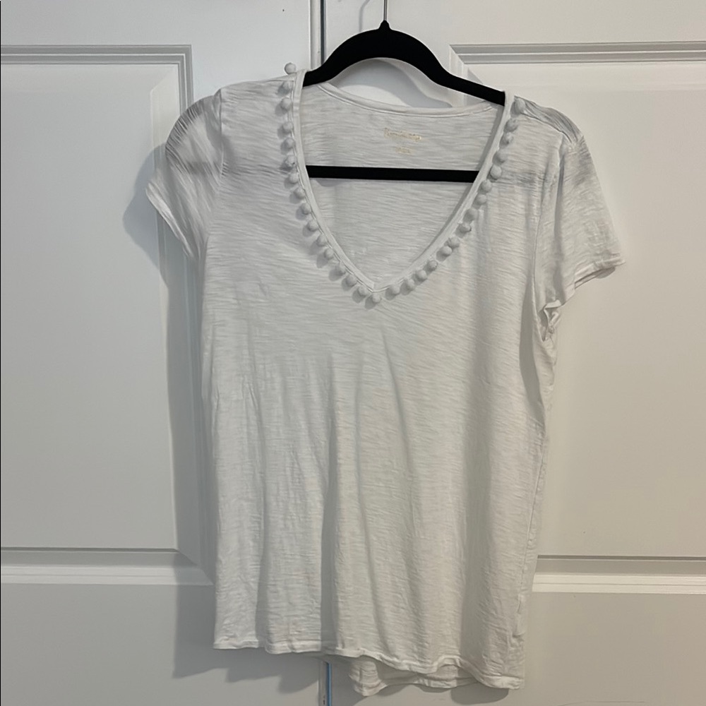 Lilly Pulitzer White V-Neck Women's Top